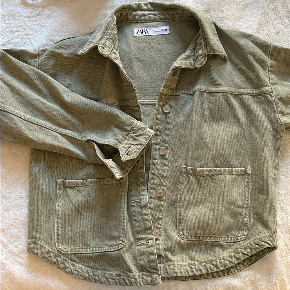 Zara Khaki Green Casual Jacket